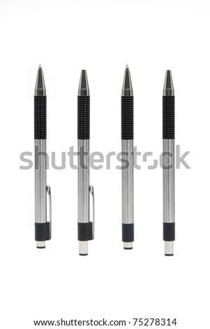Set of Pens Isolated on a White Background