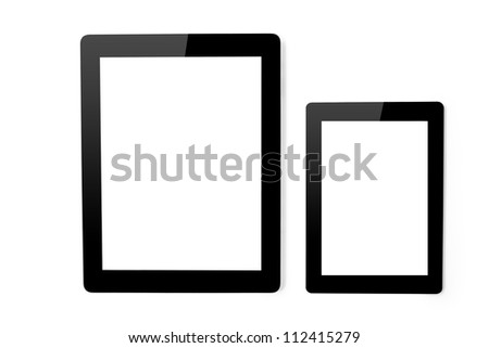 tablet touch computer gadget and mini tablet on an isolated background tablet touch computer gadget and mini tablet on an isolated background