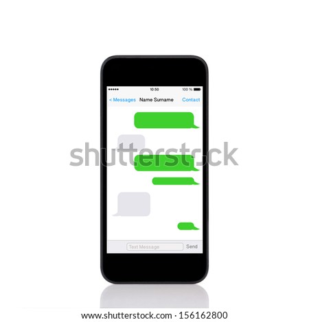 Mobile Touch Phone With Sms Chat On A Screen
