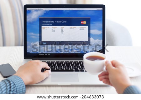 Simferopol, Russia - July 13, 2014: MasterCard international payment system. It is founded in 1966 as a result of the agreement between several American banks.
