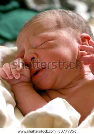 newborn baby girl, ten minutes old