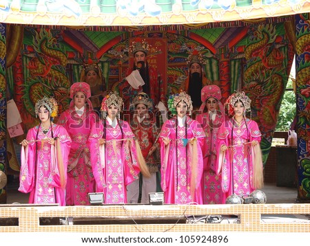 TAMSUI,TAIWAN- JUNE 24:Taiwanese Opera in The Culture and Art Festival of Tamsui Shing Shuei Yan on June 24,2012 in Danshui,Taipei,Taiwan. The fair held annually for honor of the Ching-Shui Master.