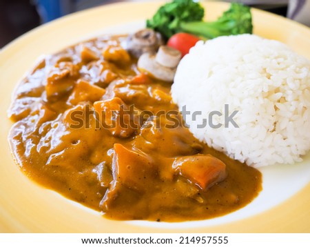 Japanese beef curry style with rice