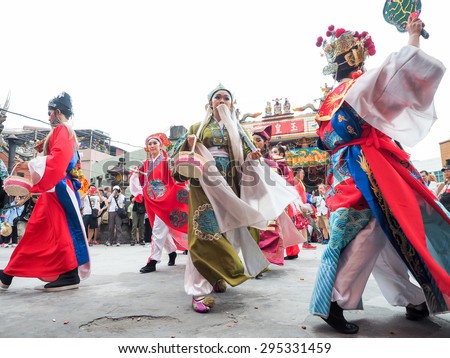 TAMSUI,TAIWAN- June 21:The Culture and Art Festival of Danshui Shing Shuei Yan on June 21,2015 in Tamsui,Taipei,Taiwan. The fair held annually for honor of the Ching-Shui Master.