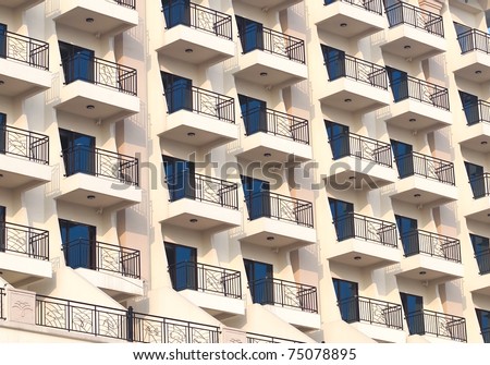 a view of hotel balcony