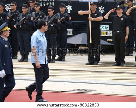 BALI, TAIWAN - JUNE 29: The 2011 Jinhua exercise at the Port of Taipei on June 29,2011 in Bali,Taipei,Taiwan. A large anti-terrorism and disaster-response drill was staged at Taipei\'s port.