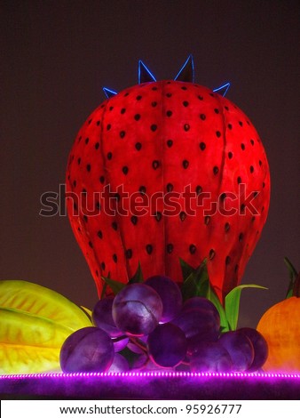 MISOLI, TAIWAN - FEBRUARY 18: A novel Chinese lanterns light up the night sky for the Lantern Festival, known as Yuanxiao Festival, on February 18, 2011 in Miaoli, Taiwan. It held annually in January of Lunar calendar.