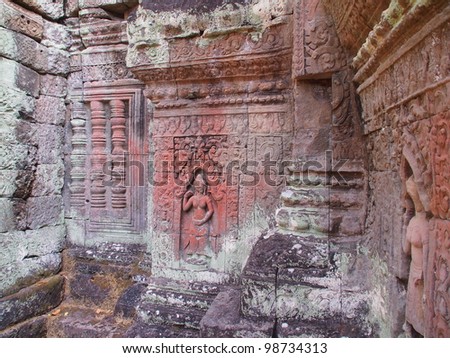 Amazing ruins of Preah Khan Temple (12th Century) in Angkor Wat (Siem Reap, Cambodia).