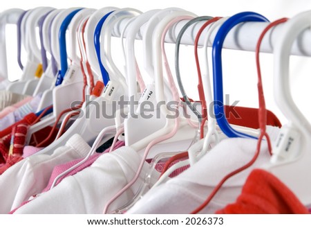 Toddler\'s clothes hang in the laundry room....a never ending supply...
