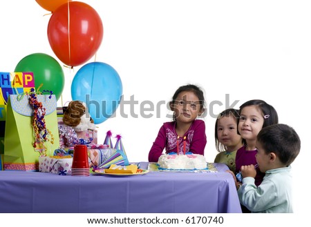 The excitement of a birthday party, childhood, youth, sharing, friends.