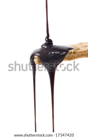 pouring chocolate syrup