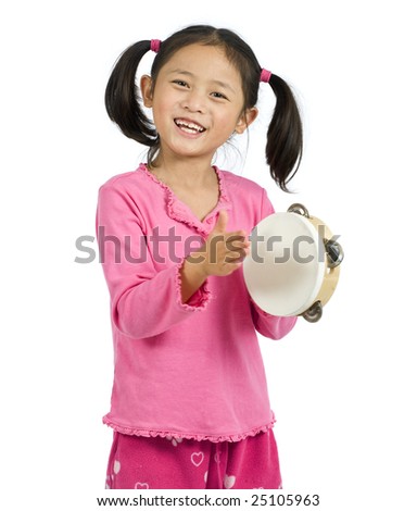 Girl Playing Tambourine