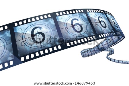 film strip countdown (clipping path and isolated on white)