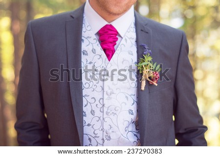 close up portrait of groom suit