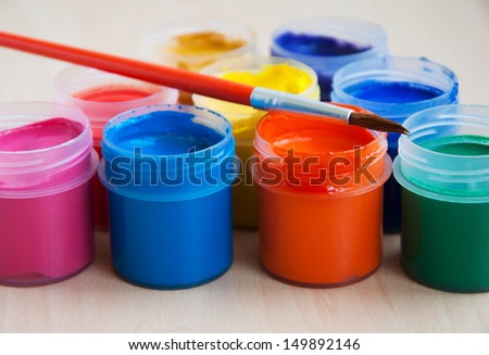 art and craft equipment on a school table