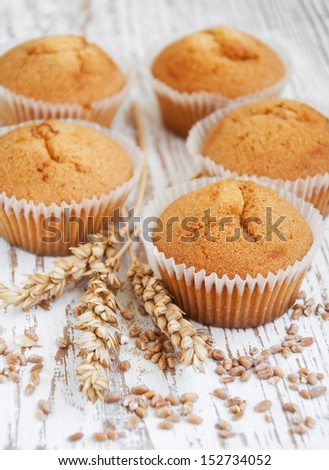 still life with muffins  and wheat corn