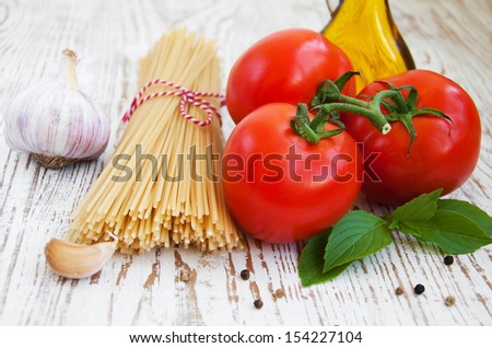 Various ingredients for a home cooked italian meal