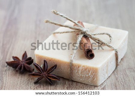 handmade soap with  cinnamon and anise star