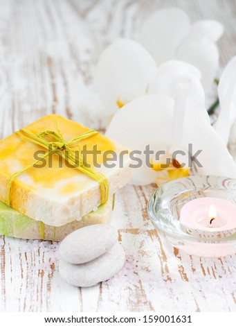 Natural handmade Herbal Soap with White Orchids