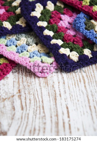 Knitted  Detail for Crochet Blankets - granny Squares