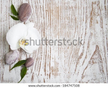 Spa background  with spa stones and white orchid