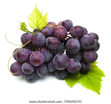 fresh red grapes  on a white background