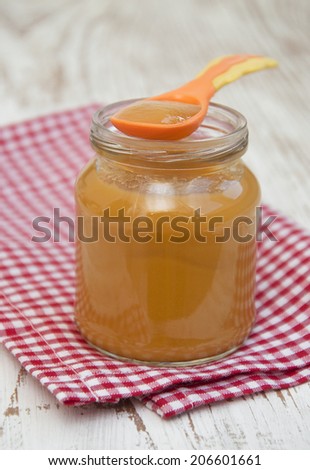 Apples puree in jar - baby nutrition