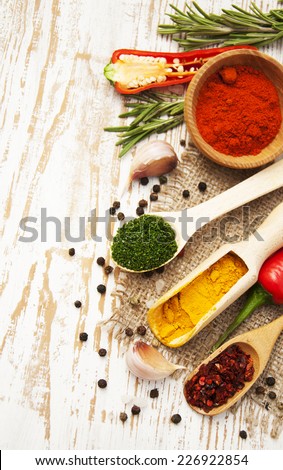Spices and herbs variety. Aromatic ingredients and natural food additives.