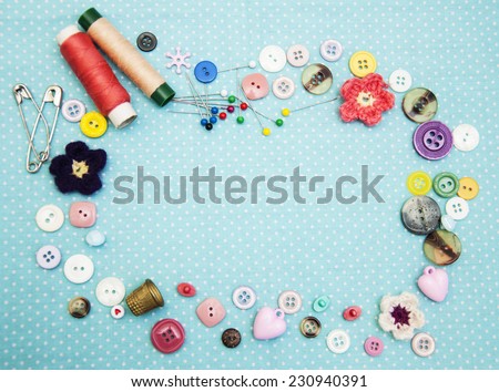Accessory of the tailor - sewing background