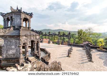 Tomb of Khai Dinh emperor in Hue, Vietnam. A UNESCO World Heritage Site.