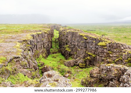 Iceland Thingvellir National Park - Continental divide.