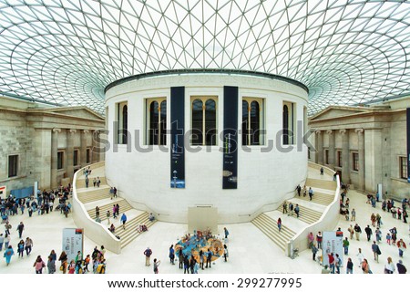 The British Museum in London, England on May 5, 2015. The British Museum has a collection of over 8 million objects with over 80,000 on display