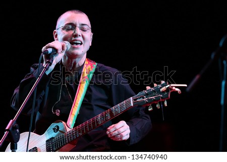 VENICE, ITALY - APRIL 02: Irish singer Sinead O\'Connor during the first concert of  \