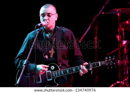VENICE, ITALY - APRIL 02: Irish singer Sinead O\'Connor during the first concert of  \