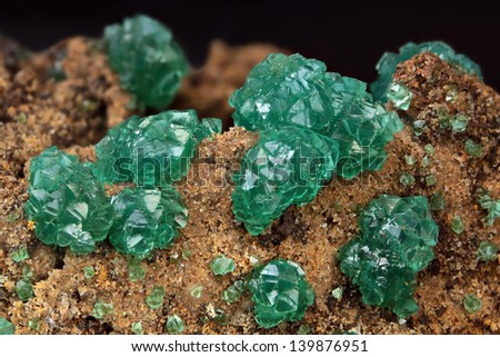 Group of green Adamite crystals from Greece
