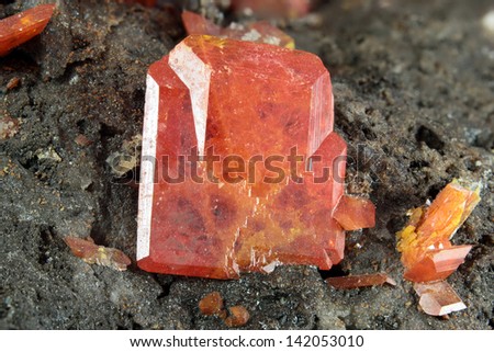 Red-orange tabular 16.01 mm Wulfenite crystal from USA