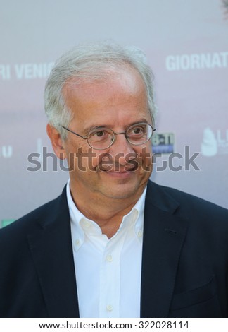 VENICE, ITALY - SEPTEMBER 11: Walter Veltroni  during the 72th Venice Film Festival 2015 in Venice, Italy
