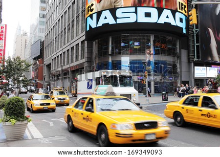 New York City, Usa - June 12: Nasdaq Building On Times Square. Nasdaq Is An American Stock Exchange. June 12, 2012 In New York City, Usa