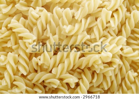Cooked pasta fusilli aka twisted pasta