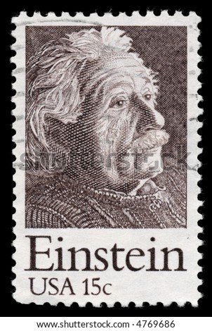 Physicist Albert Einstein on a stamp Physicist Albert Einstein on a stamp