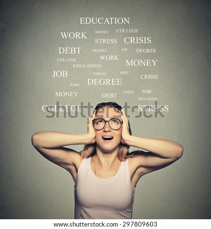 Stressed young woman shouting