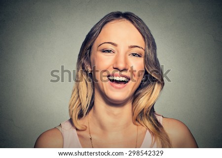 beautiful smiling laughing woman