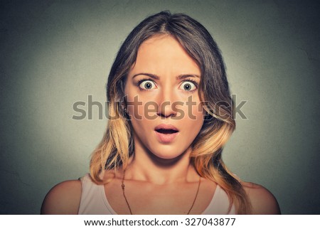 Concerned scared shocked woman