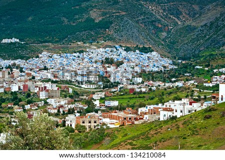 Morocco in decline beams. Blue city