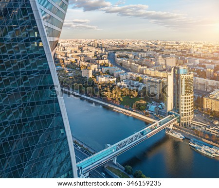 Aerial view from the Moscow International Business Center \