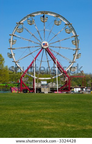 Ferris wheel at a carnival in the springtime