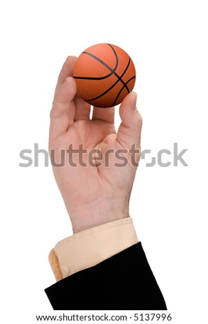 hand holding basketball