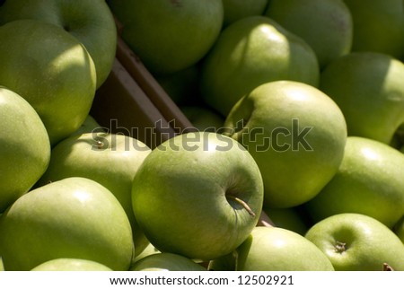 Apples in a display box