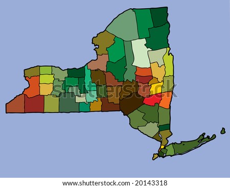 new york state counties map. New York State Map showing