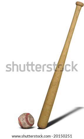 baseball bat and ball. stock photo : Baseball bat and